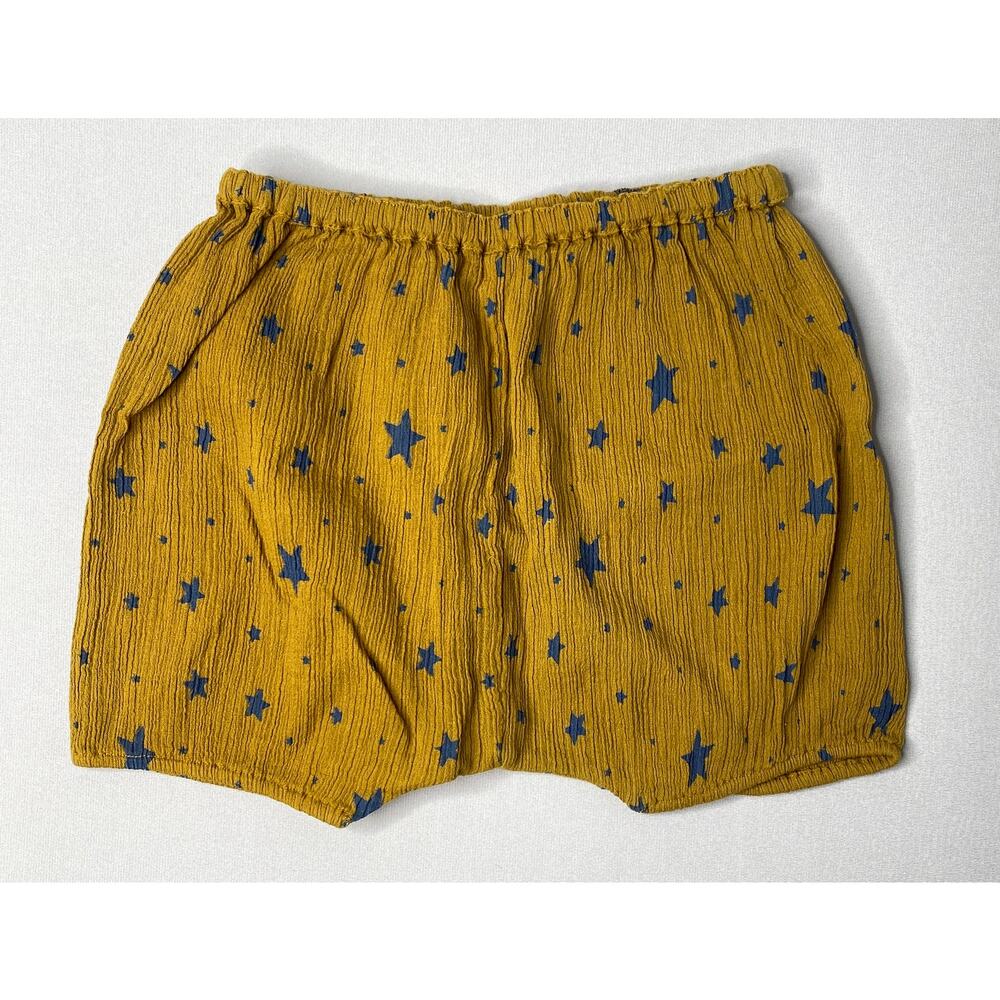 LOUIS LOUISE Sienna Brown Star Print Cotton Crepe Bloomer Short Girls Boys 2 Yrs